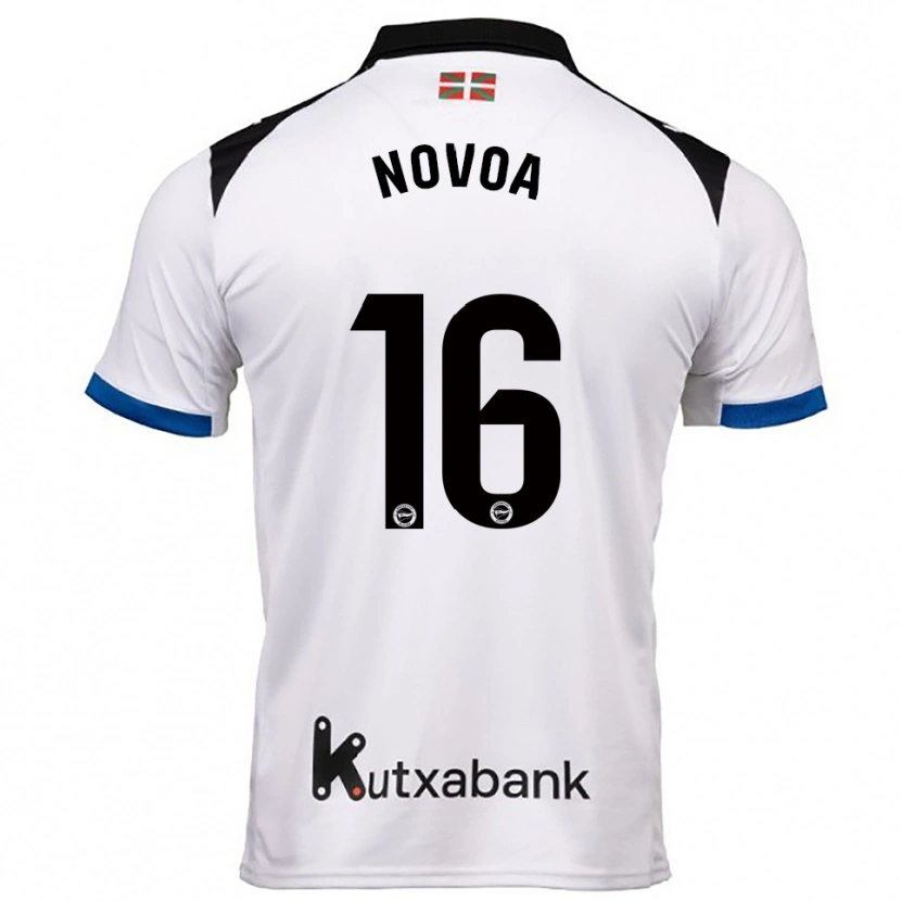 Danxen Męski Hugo Novoa #16 Biało-Niebieski Wyjazdowa Koszulka 2025/26 Koszulki Klubowe