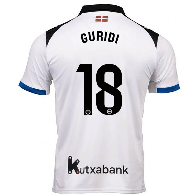 Danxen Męski Jon Guridi #18 Biało-Niebieski Wyjazdowa Koszulka 2025/26 Koszulki Klubowe