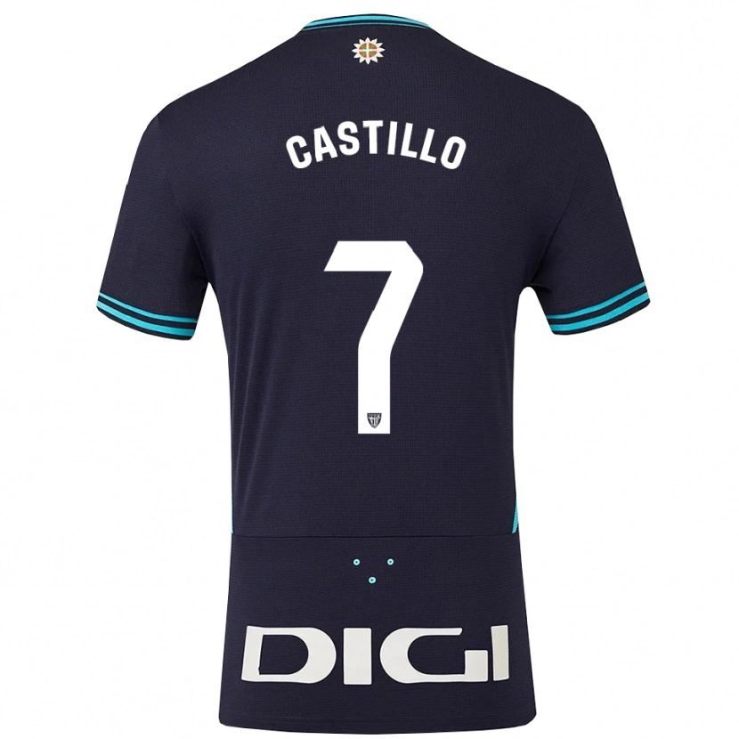 Danxen Męski Unai Castillo #7 Granatowo-Błękitny Wyjazdowa Koszulka 2025/26 Koszulki Klubowe