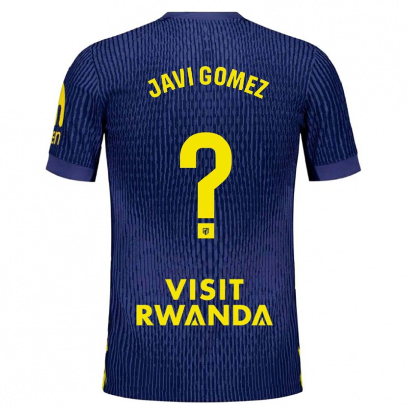 Danxen Męski Javi Gomez #0 Granatowo-Żółty Wyjazdowa Koszulka 2025/26 Koszulki Klubowe
