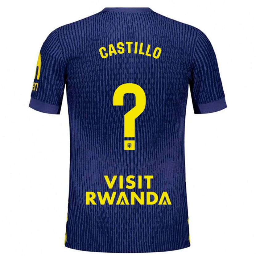 Danxen Męski Jorge Castillo #0 Granatowo-Żółty Wyjazdowa Koszulka 2025/26 Koszulki Klubowe