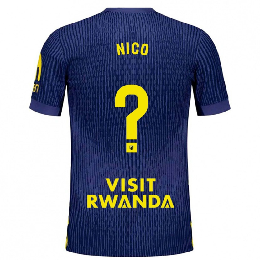 Danxen Męski Nico Fernández #0 Granatowo-Żółty Wyjazdowa Koszulka 2025/26 Koszulki Klubowe