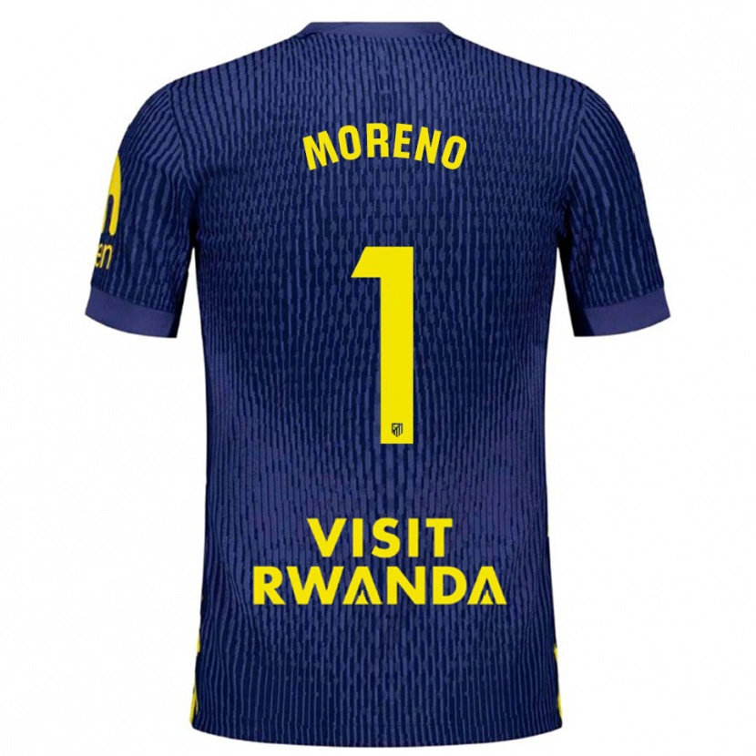 Danxen Męski Álvaro Moreno #1 Granatowo-Żółty Wyjazdowa Koszulka 2025/26 Koszulki Klubowe