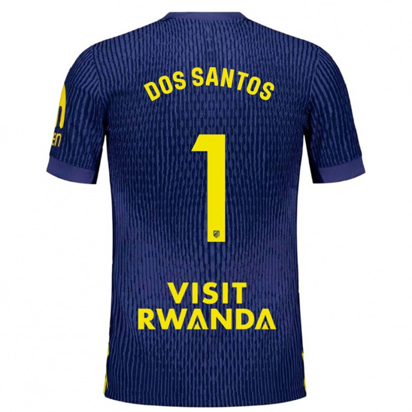 Danxen Męski Alex Dos Santos #1 Granatowo-Żółty Wyjazdowa Koszulka 2025/26 Koszulki Klubowe