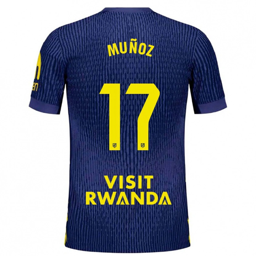 Danxen Męski David Muñoz #17 Granatowo-Żółty Wyjazdowa Koszulka 2025/26 Koszulki Klubowe