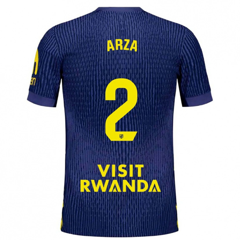 Danxen Męski David Arza #2 Granatowo-Żółty Wyjazdowa Koszulka 2025/26 Koszulki Klubowe