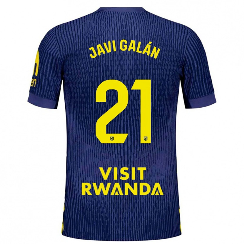 Danxen Męski Javi Galán #21 Granatowo-Żółty Wyjazdowa Koszulka 2025/26 Koszulki Klubowe