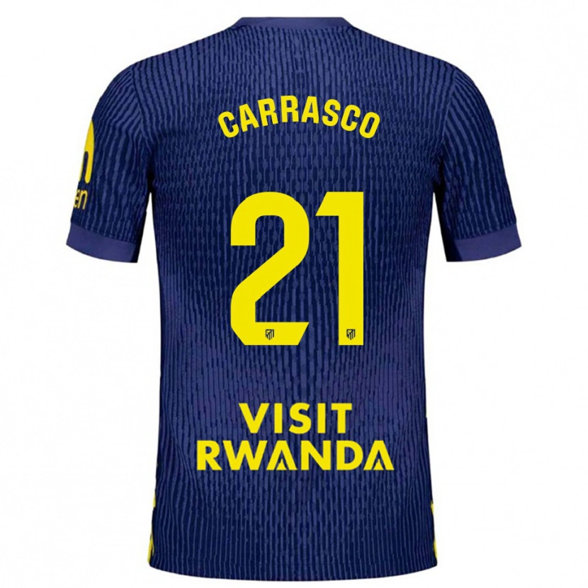 Danxen Męski Yannick Carrasco #21 Granatowo-Żółty Wyjazdowa Koszulka 2025/26 Koszulki Klubowe