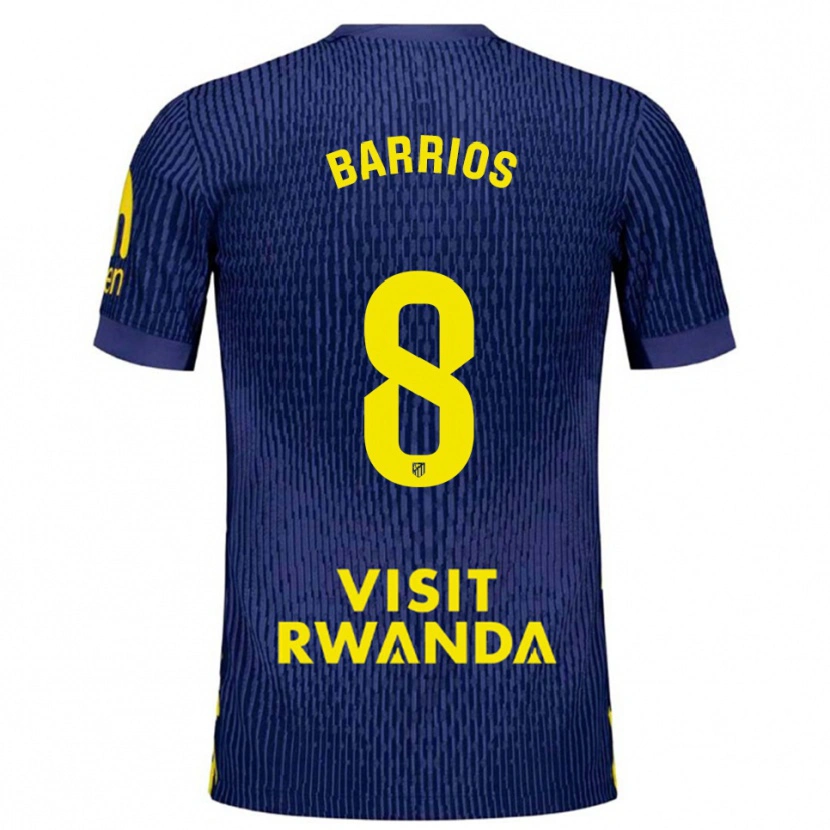 Danxen Męski Pablo Barrios #8 Granatowo-Żółty Wyjazdowa Koszulka 2025/26 Koszulki Klubowe