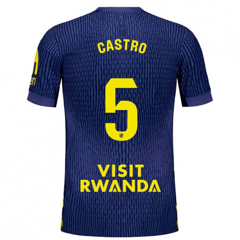 Danxen Męski Oscar Castro #5 Granatowo-Żółty Wyjazdowa Koszulka 2025/26 Koszulki Klubowe
