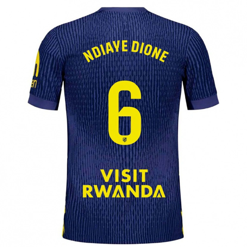 Danxen Męski Assane Ndiaye Dione #6 Granatowo-Żółty Wyjazdowa Koszulka 2025/26 Koszulki Klubowe