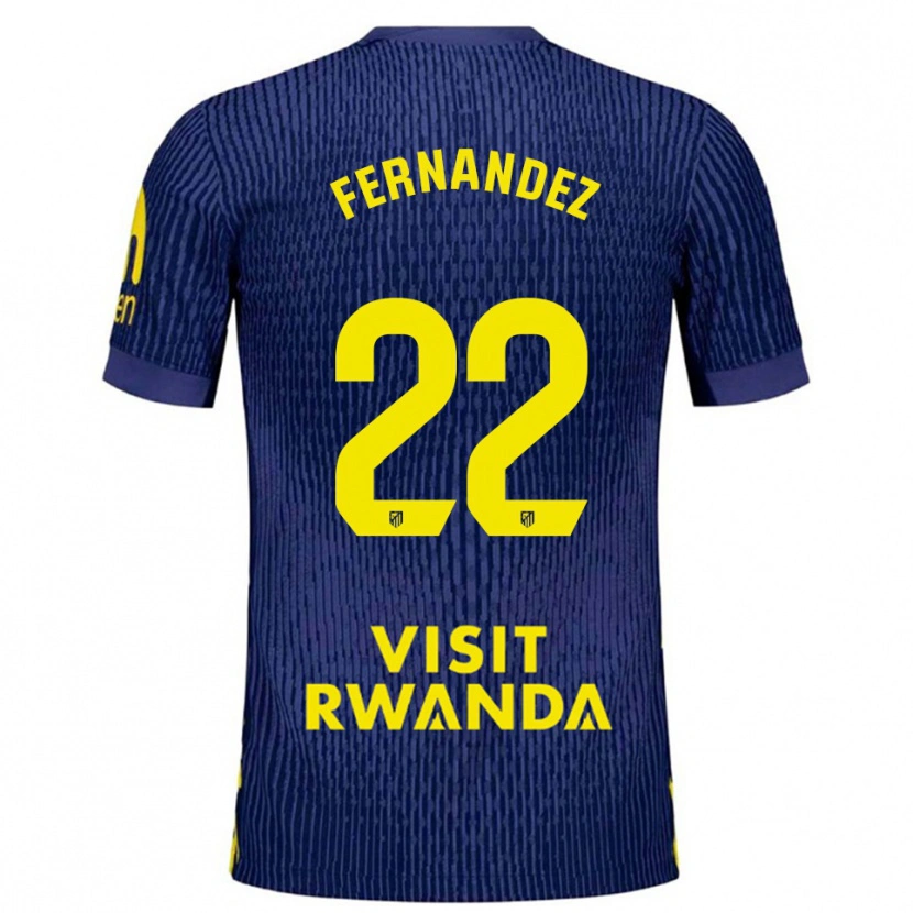 Danxen Męski David Fernández #22 Granatowo-Żółty Wyjazdowa Koszulka 2025/26 Koszulki Klubowe