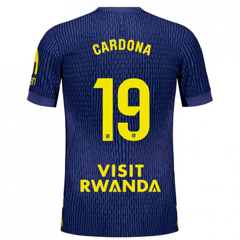 Danxen Męski Marta Cardona #19 Granatowo-Żółty Wyjazdowa Koszulka 2025/26 Koszulki Klubowe