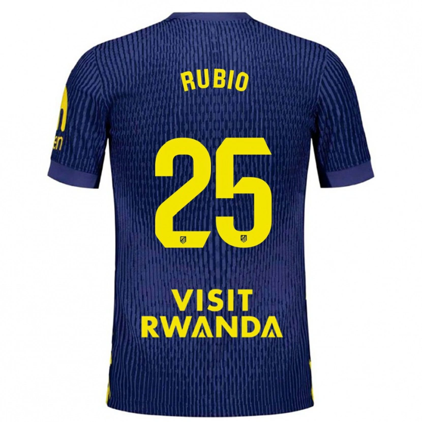 Danxen Męski Daniel Rubio #25 Granatowo-Żółty Wyjazdowa Koszulka 2025/26 Koszulki Klubowe