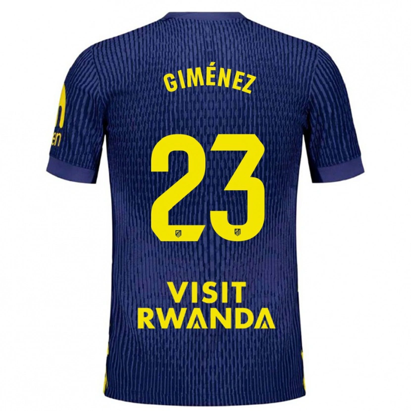 Danxen Męski Carlos Giménez #23 Granatowo-Żółty Wyjazdowa Koszulka 2025/26 Koszulki Klubowe