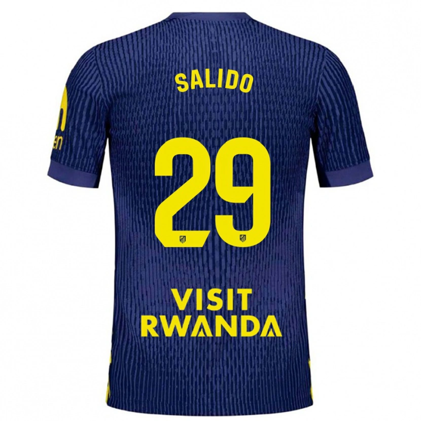 Danxen Męski Alberto Salido #29 Granatowo-Żółty Wyjazdowa Koszulka 2025/26 Koszulki Klubowe