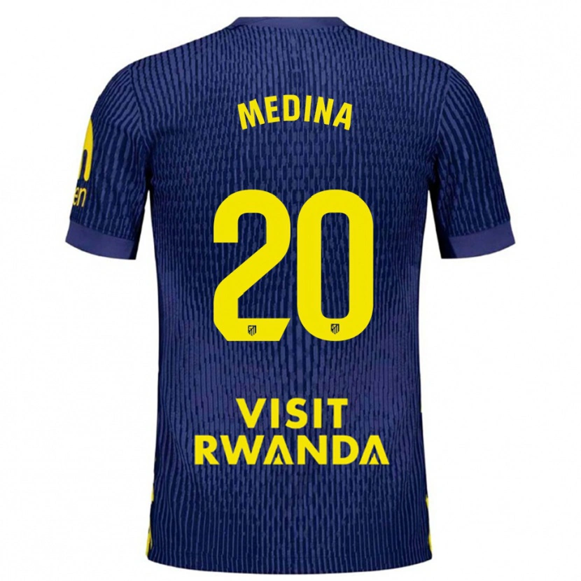 Danxen Męski Andrea Medina #20 Granatowo-Żółty Wyjazdowa Koszulka 2025/26 Koszulki Klubowe