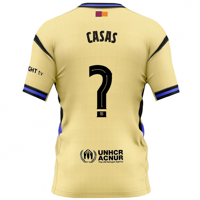 Danxen Męski Arnau Casas #0 Żółto-Czarny Wyjazdowa Koszulka 2025/26 Koszulki Klubowe