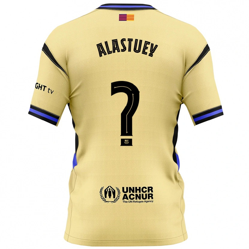 Danxen Męski Jorge Alastuey #0 Żółto-Czarny Wyjazdowa Koszulka 2025/26 Koszulki Klubowe