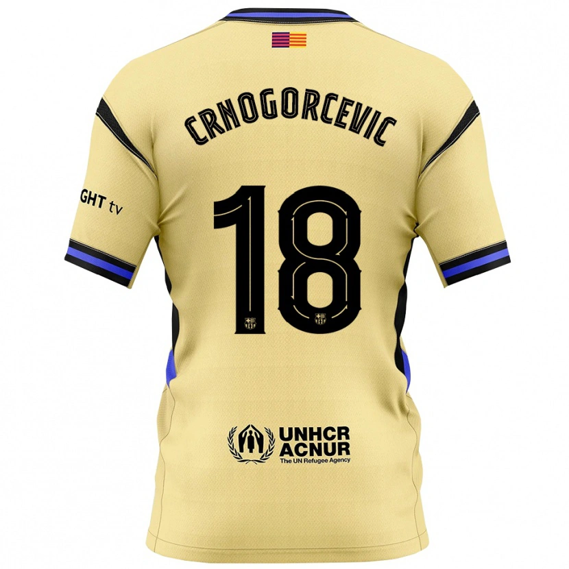 Danxen Męski Ana-Maria Crnogorcevic #18 Żółto-Czarny Wyjazdowa Koszulka 2025/26 Koszulki Klubowe