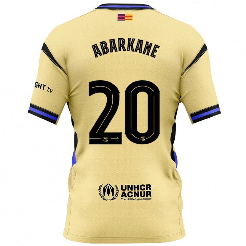 Danxen Męski Ahmed Abarkane #20 Żółto-Czarny Wyjazdowa Koszulka 2025/26 Koszulki Klubowe