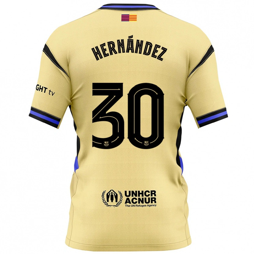Danxen Męski Juan Hernández #30 Żółto-Czarny Wyjazdowa Koszulka 2025/26 Koszulki Klubowe