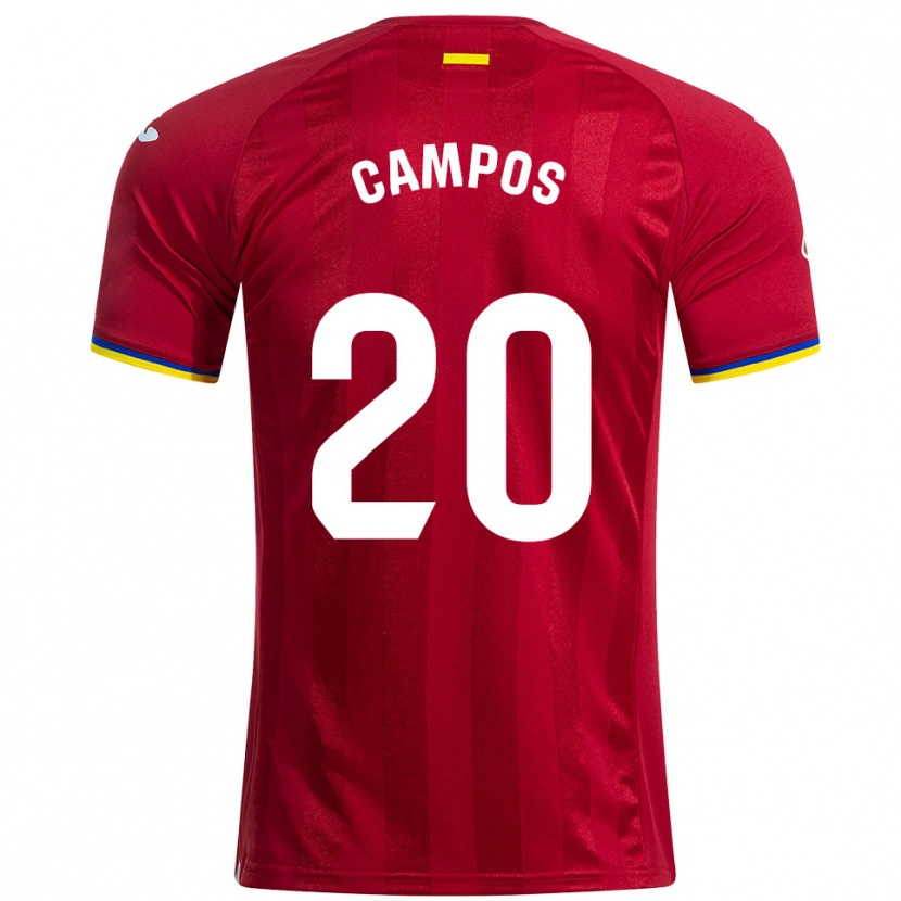 Danxen Męski Álex Campos #20 Czerwono-Żółto-Niebieski Wyjazdowa Koszulka 2025/26 Koszulki Klubowe