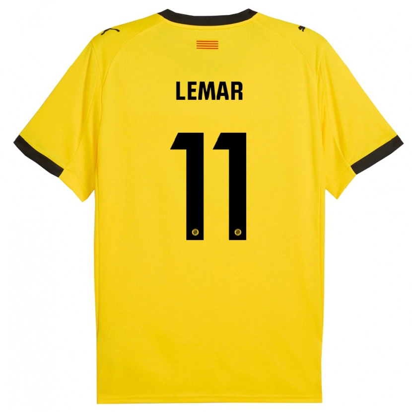Danxen Męski Thomas Lemar #11 Żółto-Czarny Wyjazdowa Koszulka 2025/26 Koszulki Klubowe
