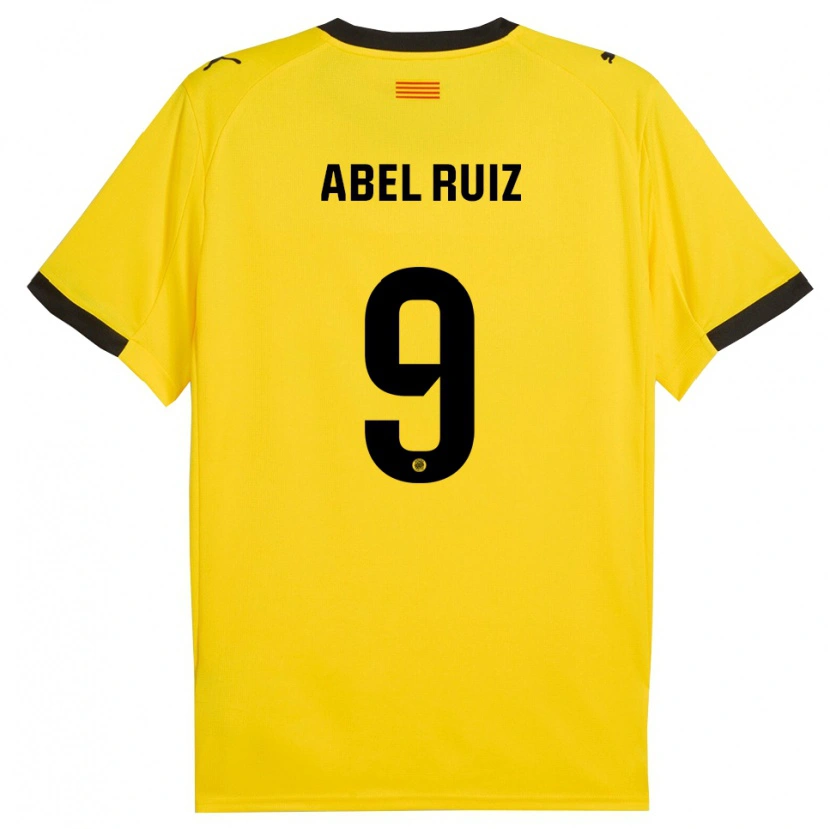 Danxen Męski Abel Ruiz #9 Żółto-Czarny Wyjazdowa Koszulka 2025/26 Koszulki Klubowe