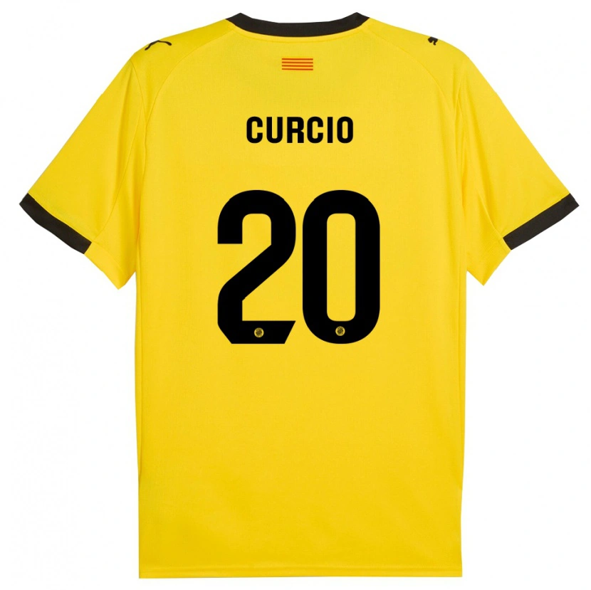 Danxen Męski Daniel Curcio #20 Żółto-Czarny Wyjazdowa Koszulka 2025/26 Koszulki Klubowe