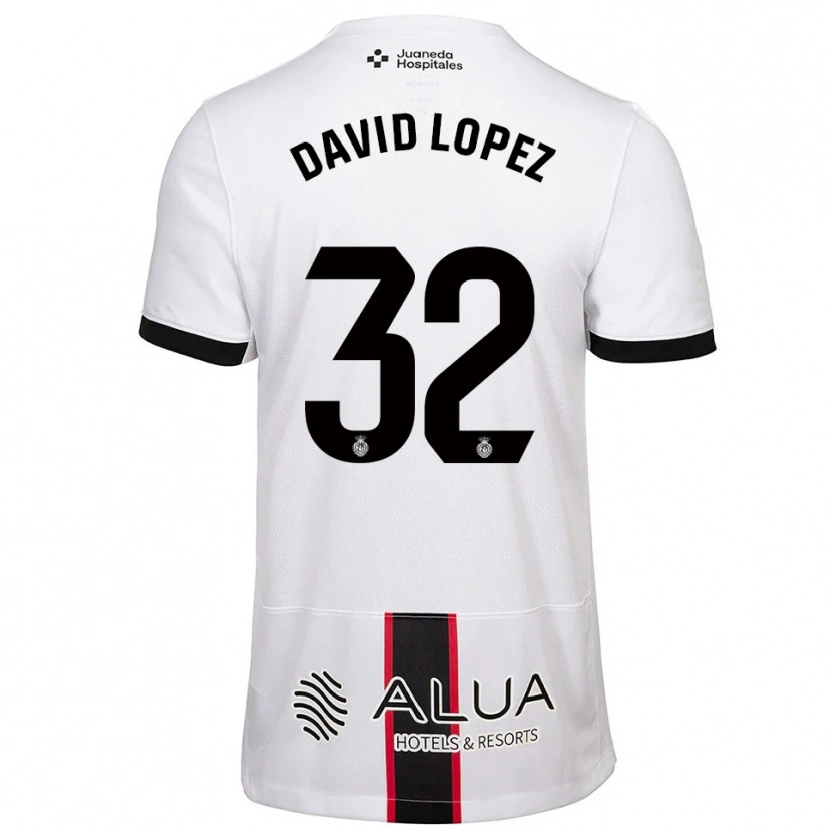 Danxen Męski David López #32 Biało-Czarny Wyjazdowa Koszulka 2025/26 Koszulki Klubowe
