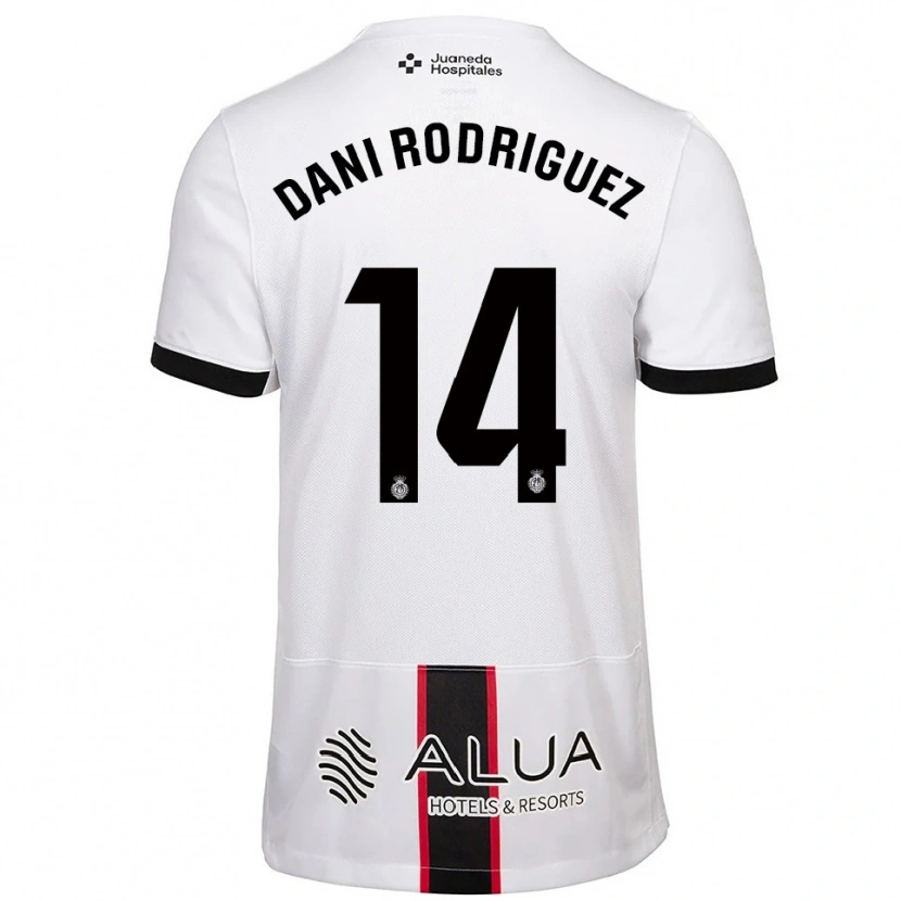 Danxen Męski Dani Rodríguez #14 Biało-Czarny Wyjazdowa Koszulka 2025/26 Koszulki Klubowe