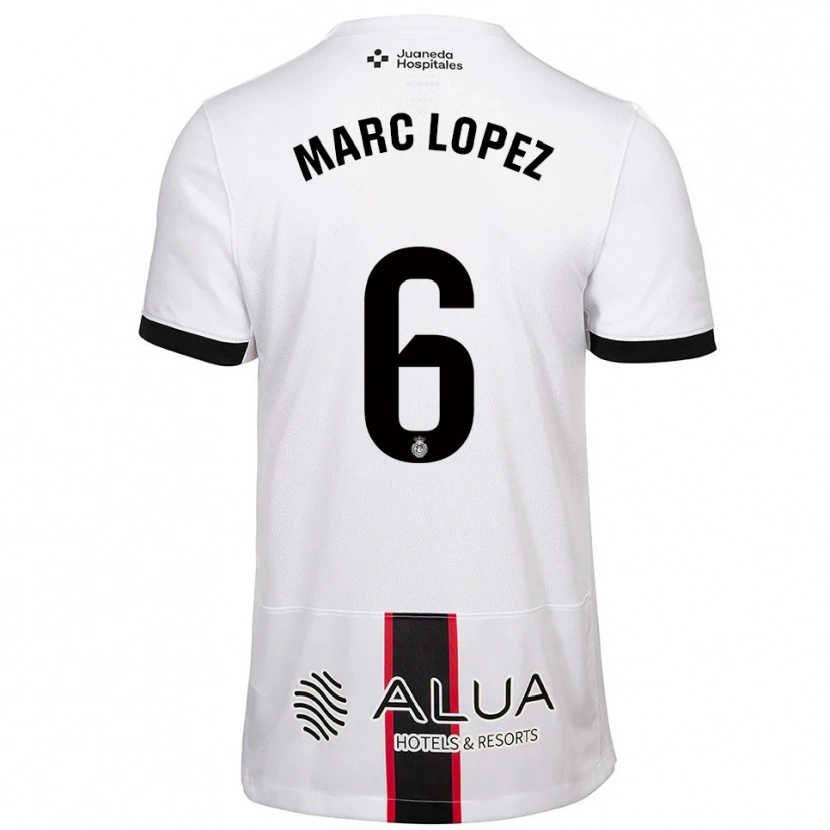 Danxen Męski Marc López #6 Biało-Czarny Wyjazdowa Koszulka 2025/26 Koszulki Klubowe