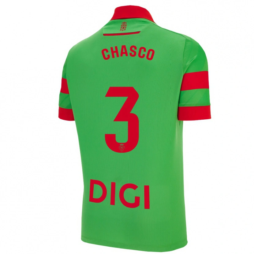Danxen Męski Raúl Chasco #3 Zielono-Czerwony Wyjazdowa Koszulka 2025/26 Koszulki Klubowe