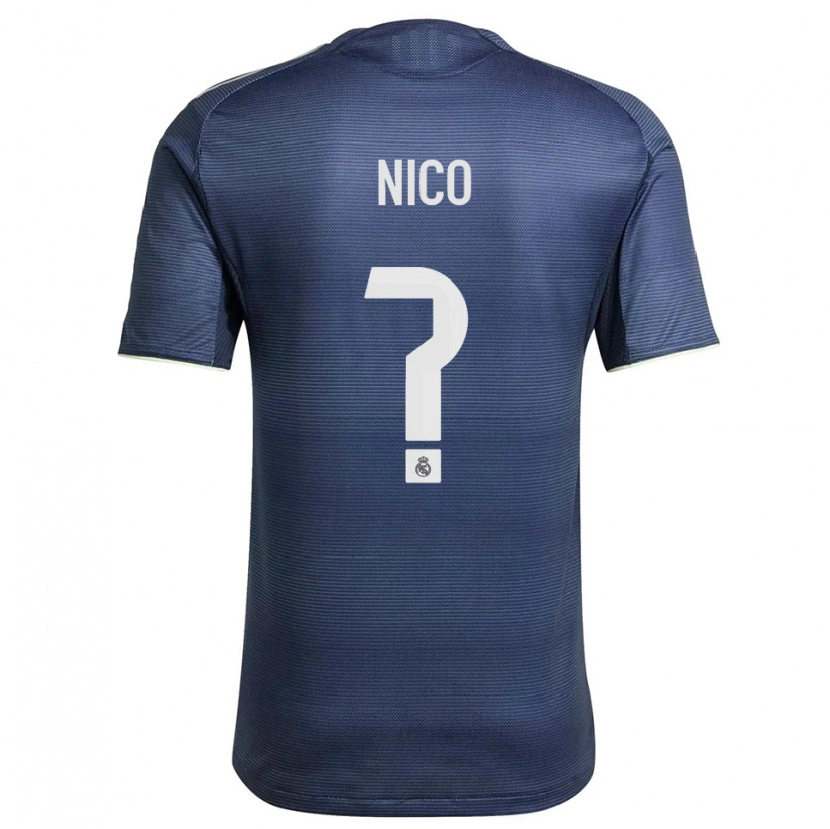 Danxen Męski Nico Sánchez #0 Granatowo-Srebrny Wyjazdowa Koszulka 2025/26 Koszulki Klubowe