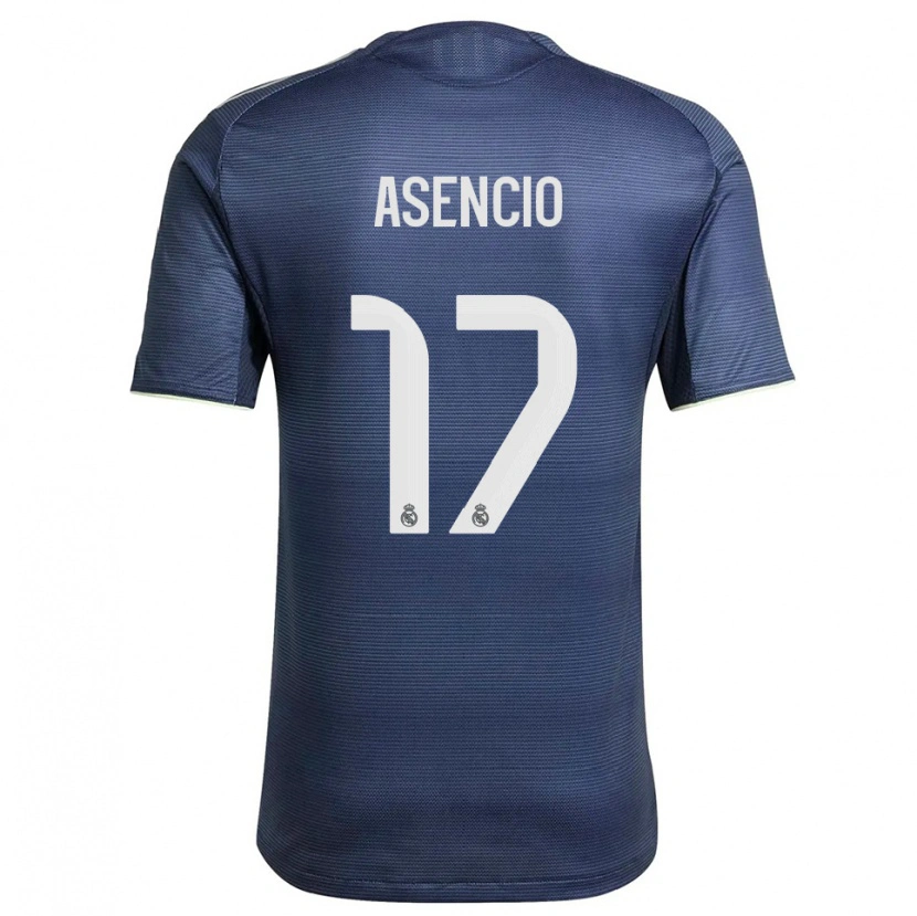 Danxen Męski Raúl Asencio #17 Granatowo-Srebrny Wyjazdowa Koszulka 2025/26 Koszulki Klubowe