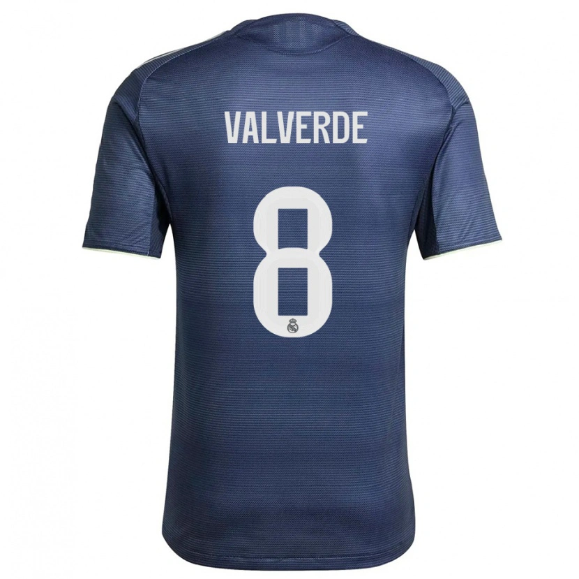 Danxen Męski Federico Valverde #8 Granatowo-Srebrny Wyjazdowa Koszulka 2025/26 Koszulki Klubowe