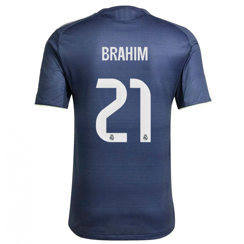 Danxen Męski Brahim Díaz #21 Granatowo-Srebrny Wyjazdowa Koszulka 2025/26 Koszulki Klubowe