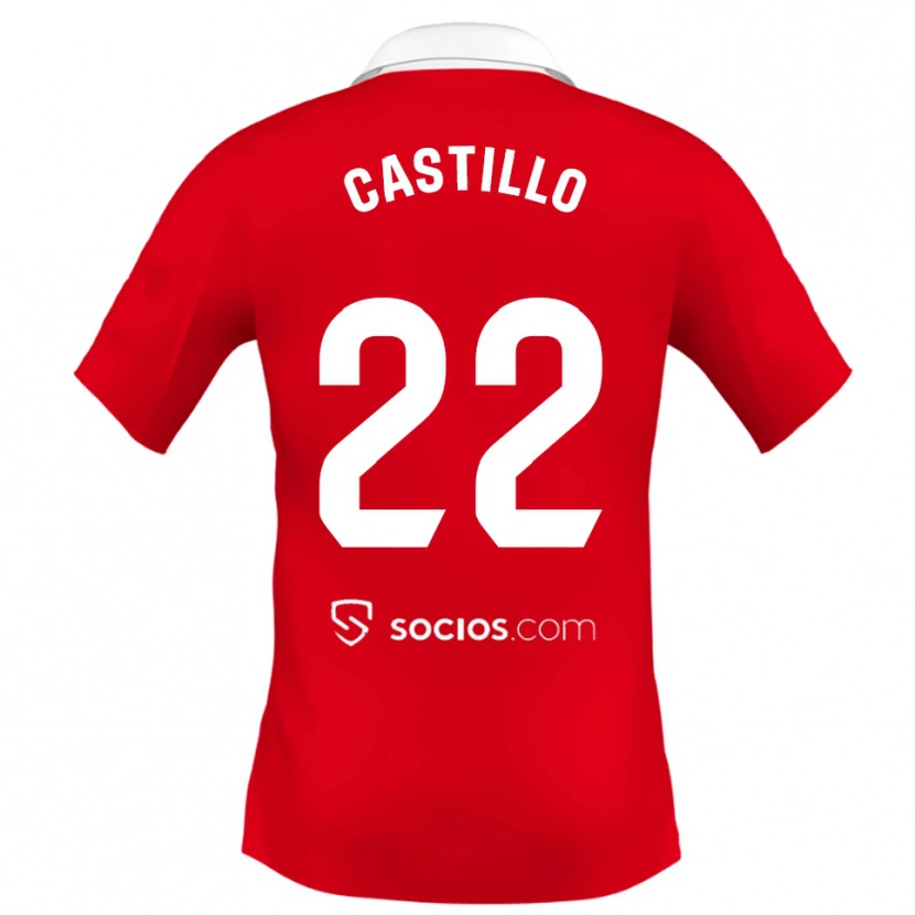 Danxen Męski José Castillo #22 Czerwono-Biało-Szary Wyjazdowa Koszulka 2025/26 Koszulki Klubowe