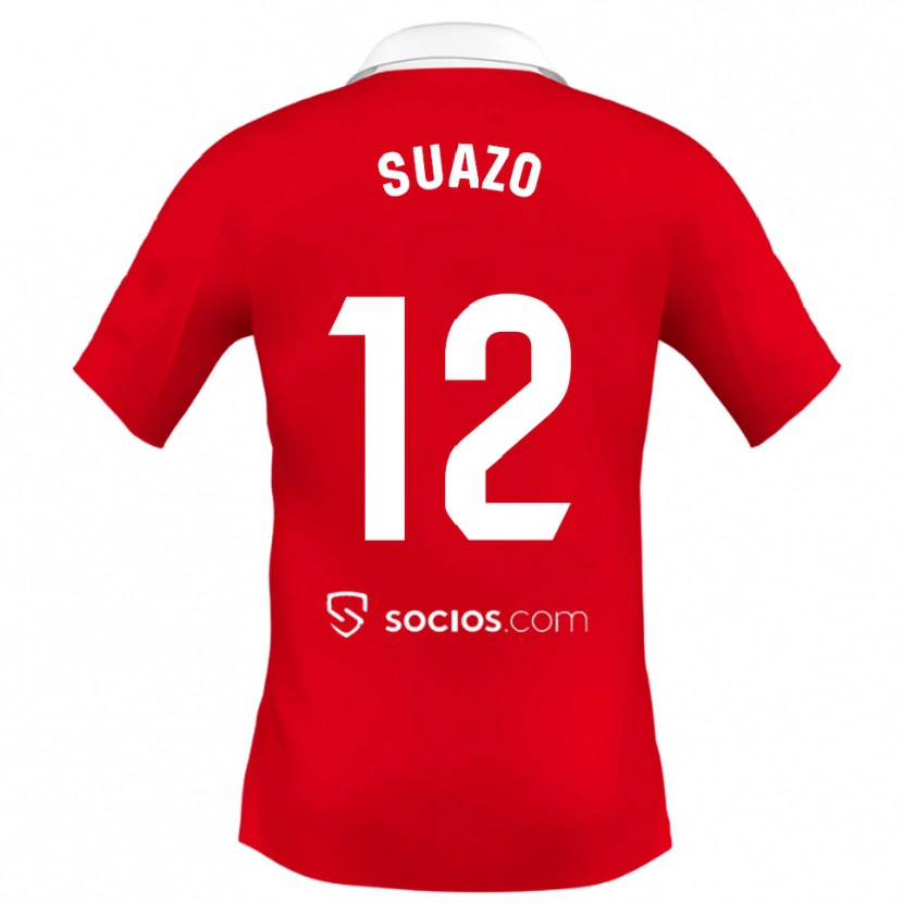 Danxen Męski Gabriel Suazo #12 Czerwono-Biało-Szary Wyjazdowa Koszulka 2025/26 Koszulki Klubowe