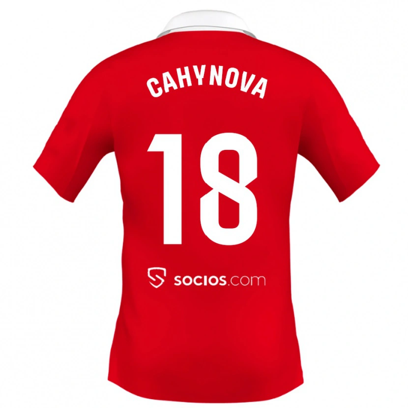 Danxen Męski Klara Cahynova #18 Czerwono-Biało-Szary Wyjazdowa Koszulka 2025/26 Koszulki Klubowe