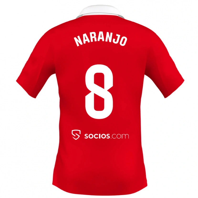 Danxen Męski Mario Naranjo #8 Czerwono-Biało-Szary Wyjazdowa Koszulka 2025/26 Koszulki Klubowe