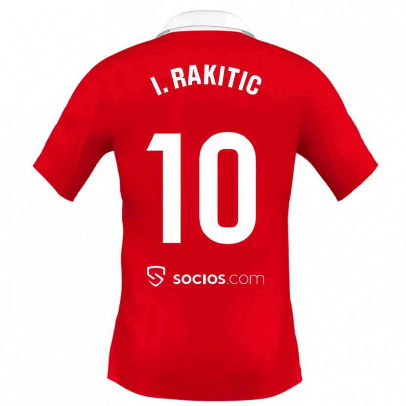 Danxen Męski Ivan Rakitic #10 Czerwono-Biało-Szary Wyjazdowa Koszulka 2025/26 Koszulki Klubowe