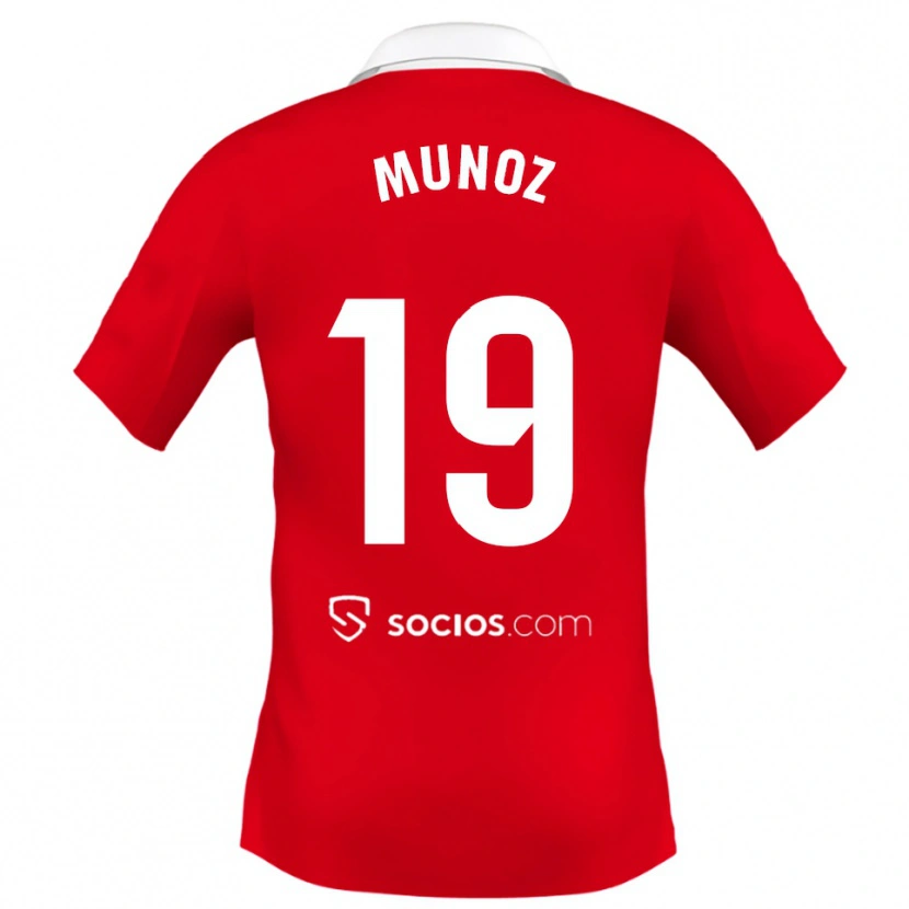 Danxen Męski Iker Muñoz #19 Czerwono-Biało-Szary Wyjazdowa Koszulka 2025/26 Koszulki Klubowe