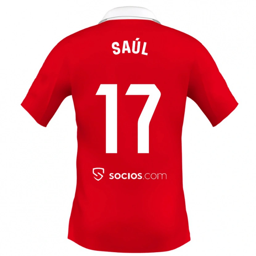 Danxen Męski Saul Niguez #17 Czerwono-Biało-Szary Wyjazdowa Koszulka 2025/26 Koszulki Klubowe