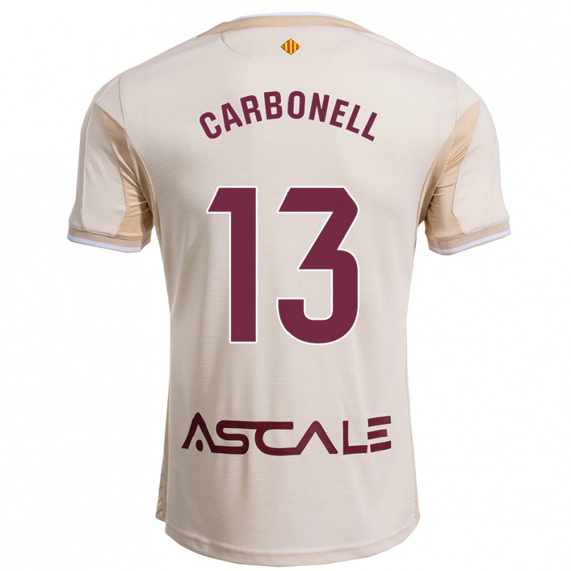 Danxen Męski Carmen Carbonell #13 Złamana Biel-Bordowy Wyjazdowa Koszulka 2025/26 Koszulki Klubowe