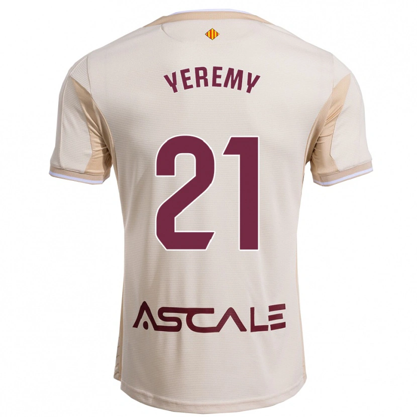 Danxen Męski Yéremy Pino #21 Złamana Biel-Bordowy Wyjazdowa Koszulka 2025/26 Koszulki Klubowe
