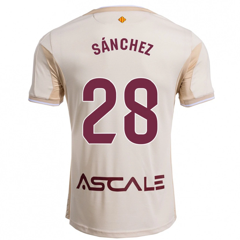 Danxen Męski Joel Sánchez #28 Złamana Biel-Bordowy Wyjazdowa Koszulka 2025/26 Koszulki Klubowe