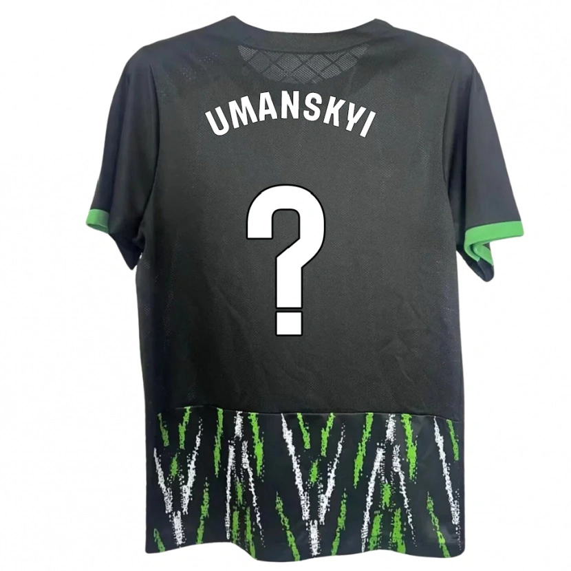 Danxen Męski Volodymyr Umanskyi #0 Czarno-Zielony Wyjazdowa Koszulka 2025/26 Koszulki Klubowe