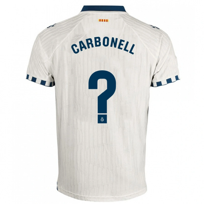 Danxen Męski Ethan Carbonell #0 Biało-Niebieski Wyjazdowa Koszulka 2025/26 Koszulki Klubowe